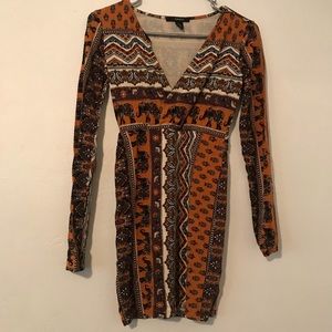 Orange elephant design dress